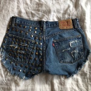 Custom Studded Levi’s Denim cutoffs